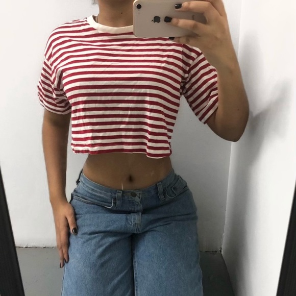 Forever 21 Striped Crop Top - Red and White - Picture 1 of 3